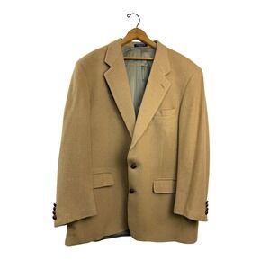 Vintage Camel Hair Blazer Jacket‎ Evan Picone Tan Brown XL Mens Suit Coat 44-46R